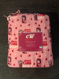 Cherry Coke pink sheet set full size