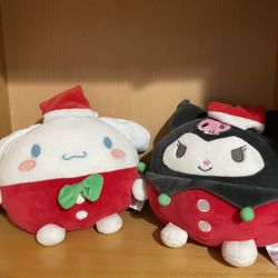 Sanrio kuromi and cinnamonroll plushies