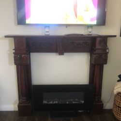 Beautiful Solid Wood Antique Mantel 