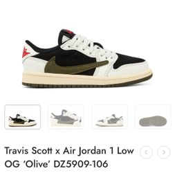 Travis Scott x air Jordan 1 Low Og Olive