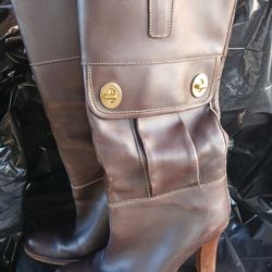 Coach Brown Leather Rory Boots 