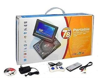 Brand: Generic Portable Rechargeable 7.8 Inch 3D Features DVD/EVD Player with FM/USB/SD Games Player & AV in/Out AUX Out Slots