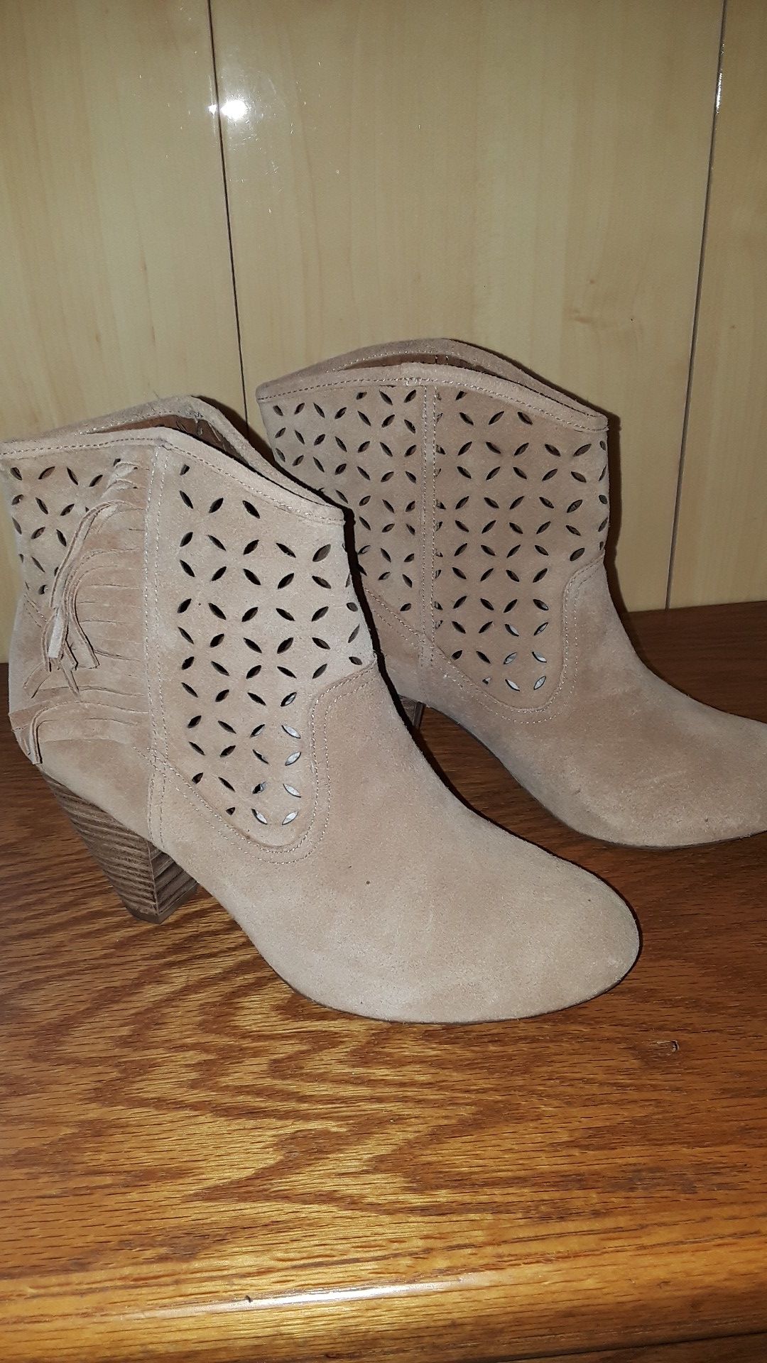 Fringed boot booties New*
