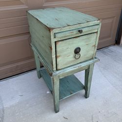 Asian Nightstand End Table Side Tibetan Rustic Cabinet Hollywood Regency Farm