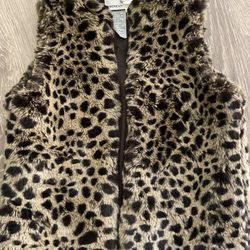 Girls Leopard Vest Size 6x