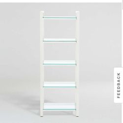 Pilsen White Bookcase with Glass Shelves