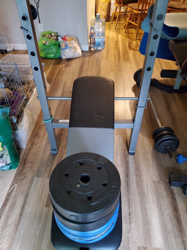 Weight Bench Plus 4x10lbs Plastic Weights