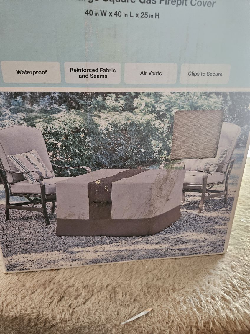 Fwd: Hampton Bay universal large square fire pit cover