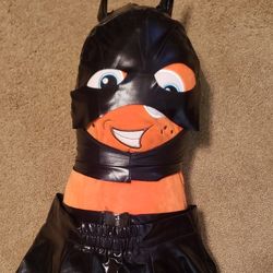 Black faux leather Cat Mask Costume 