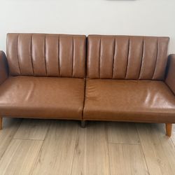 Faux leather sofa