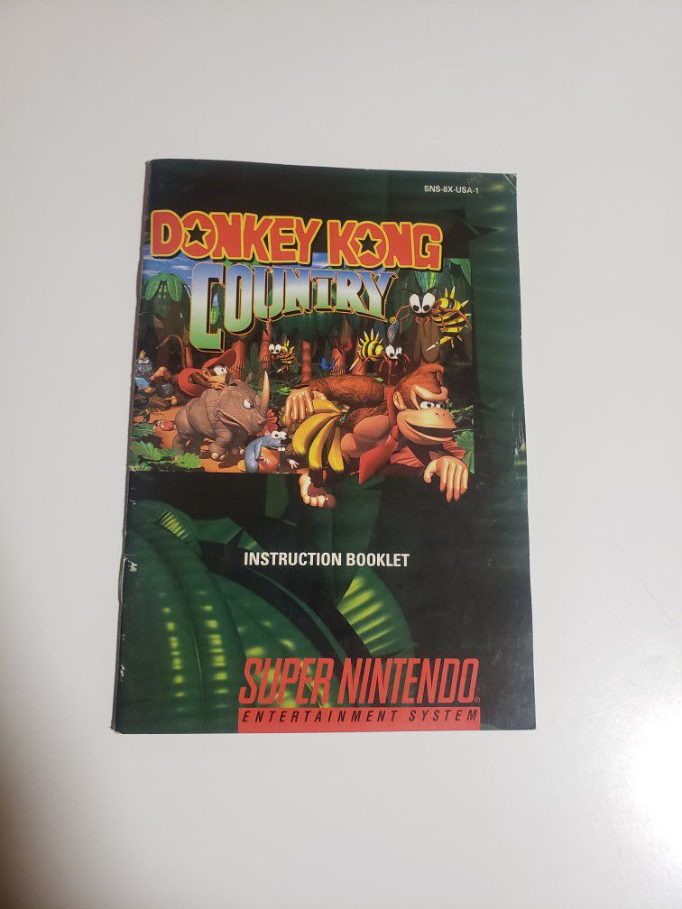 Donkey Kong Country SNES Manual Booklet