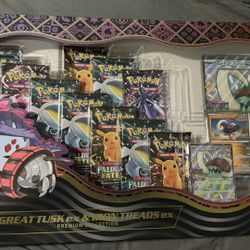 Pokemon Paldean Fates Great Tusk Ex and Iron Threads Ex 