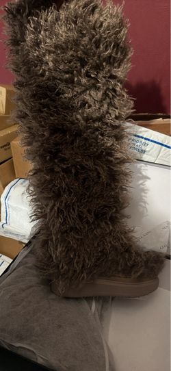 Azalea Wang Tall Shaggy Fur Boot