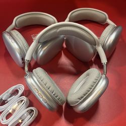 Lot of 3 HEADWEAR ZTOZ P9 wireless Bluetooth headphones-Silver 