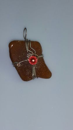 Handmade Wire Art Sea Glass Pendant