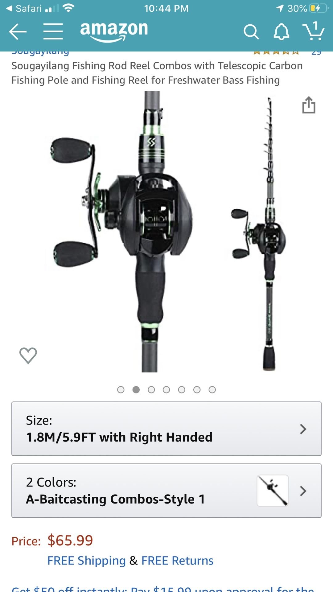 Baitcaster rod and reel combo fishing