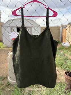 Torrid Plus Size Olive Green Cashmere Knit Tank Top 3XL