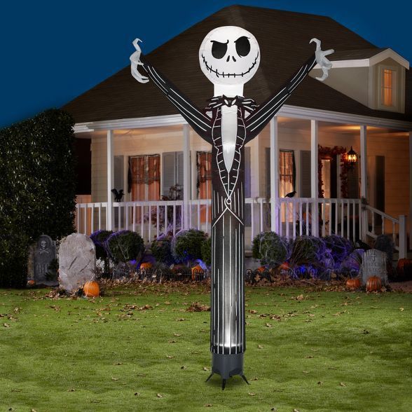 Gemmy Animated Airblown Jiggler Jack Skellington w/Internal Spotlight Disney, 12 ft Tall