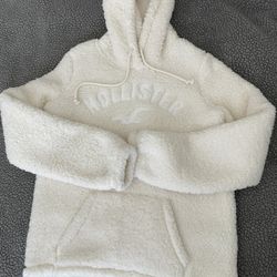 Hollister sherpa hoodie white 