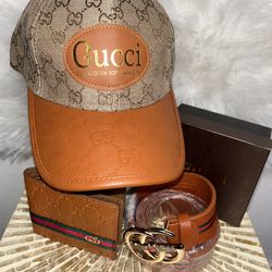 Mens Hat Belt And Wallet Set 