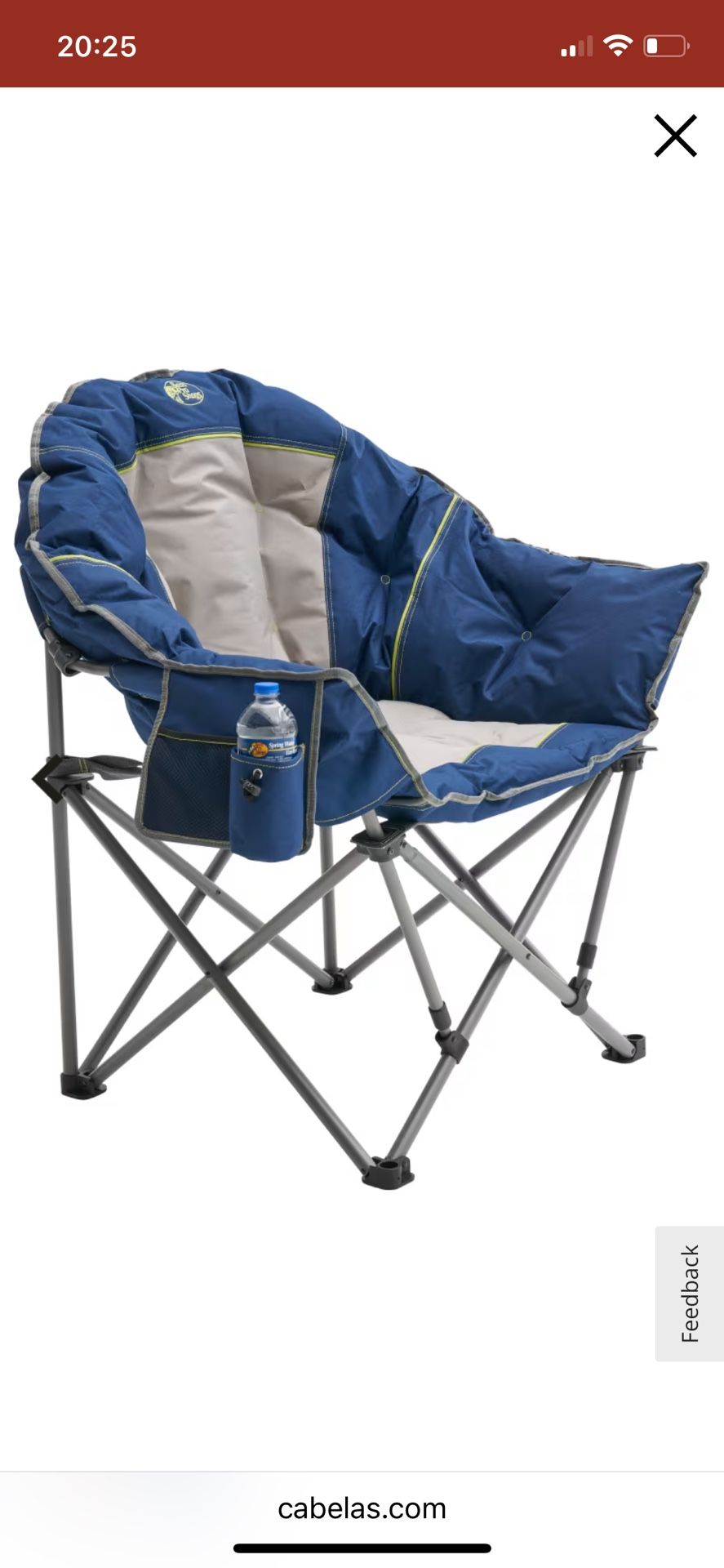 Bass Pro Shops XL Padded Club Chair - Blue/Gray