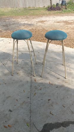Teal-colored bar stool