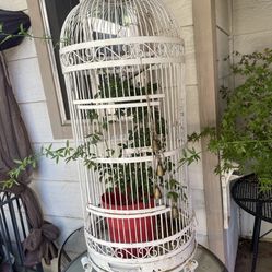 Vintage Wrought Iron Wire Metal Birdcage