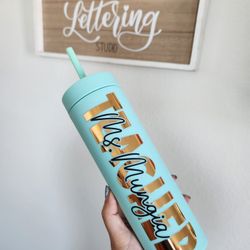 Teacher Gift Personalized Skinny Tumbler