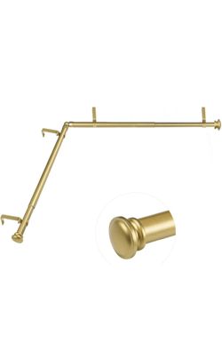 Corner Window Curtain Rod In Soft Gold