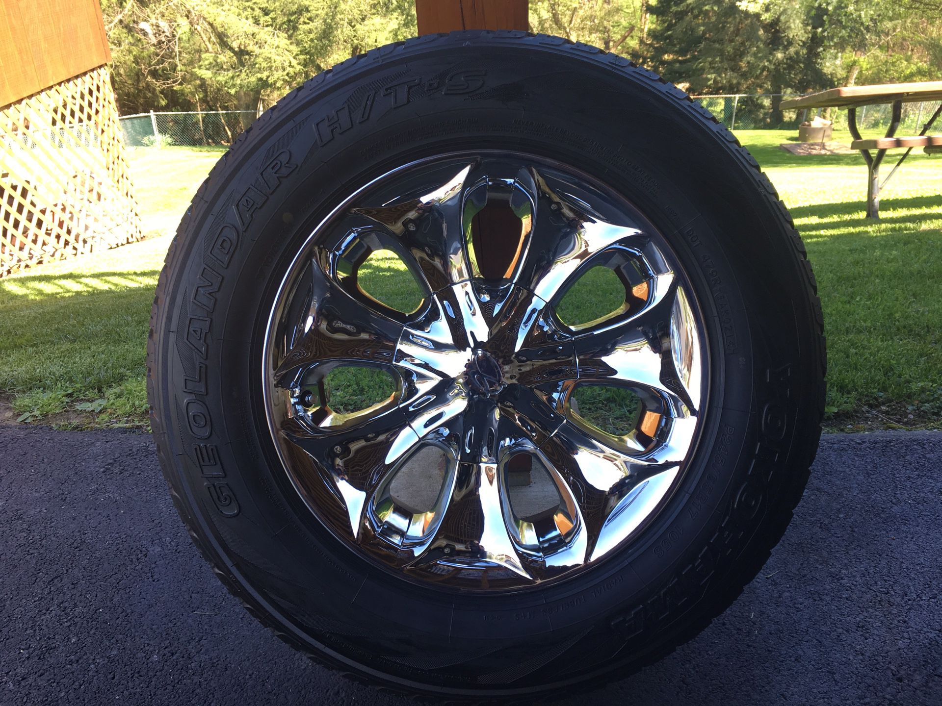 Chrome rims and tires