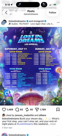 Lost in dreams ticket