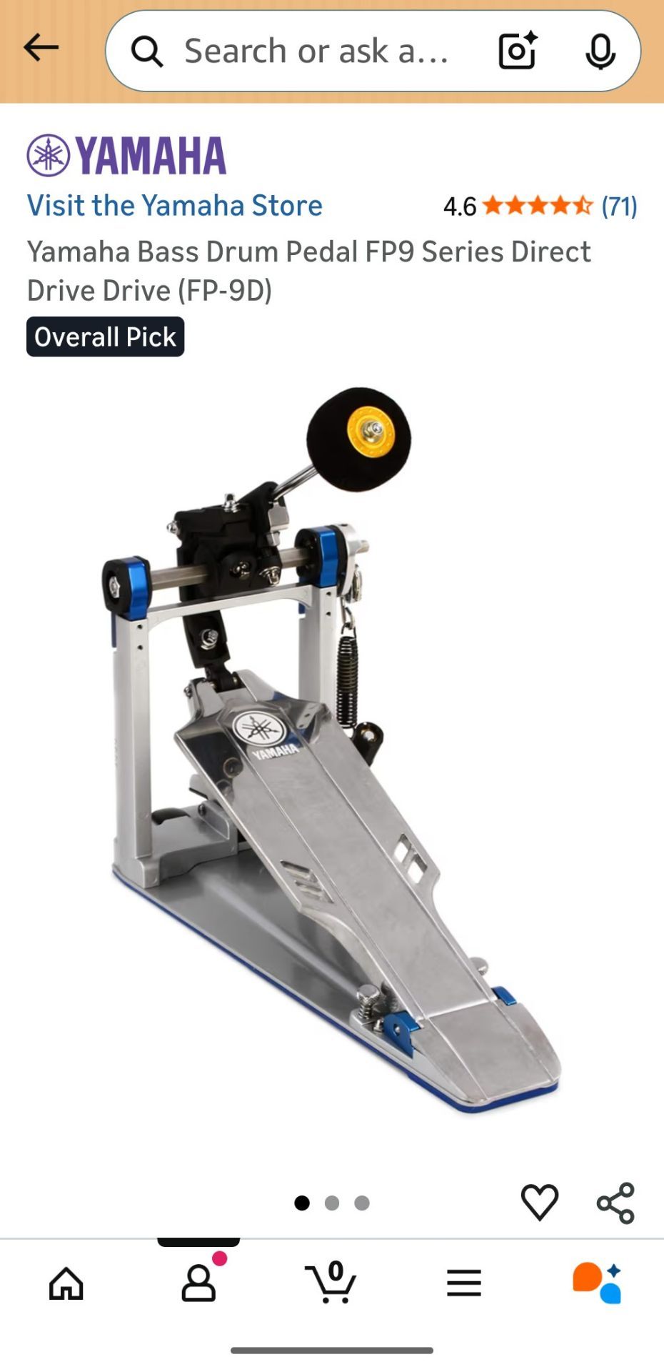Yamaha Bass Drum Pedal FP9 Series Direct Drive Drive (FP-9D)