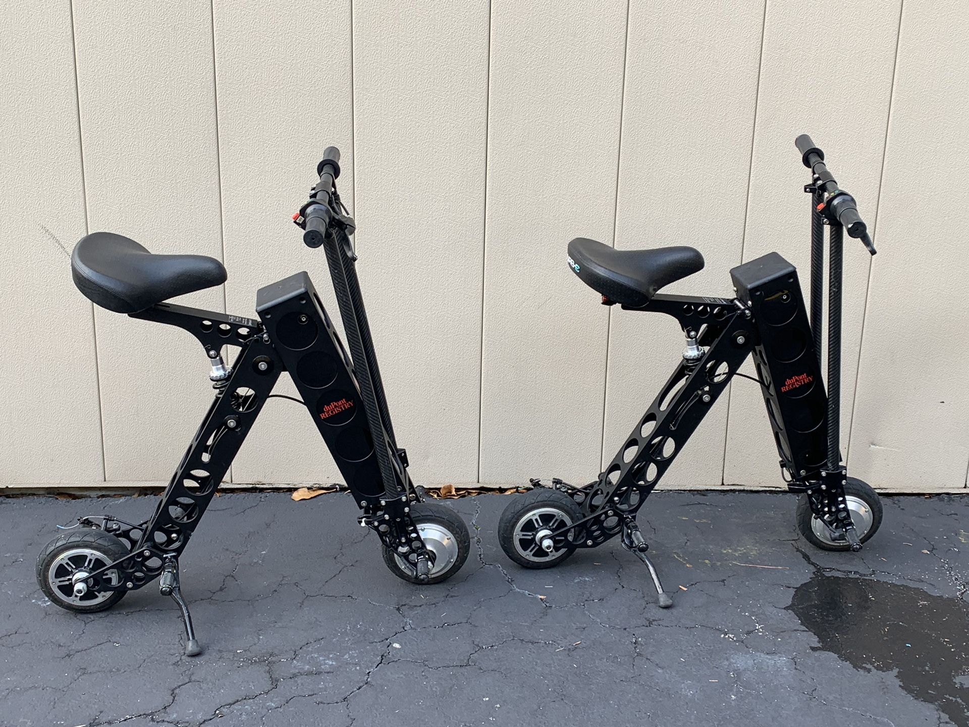 2 URB-E lithium ion electric folding E scooters/E bikes 18mph!
