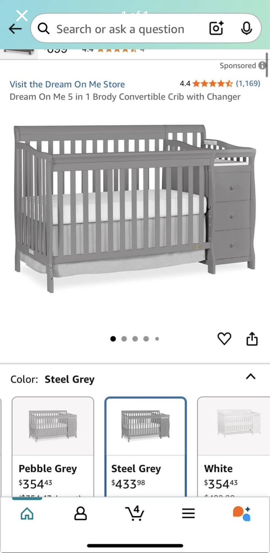 Dream on me 5 in 1 crib