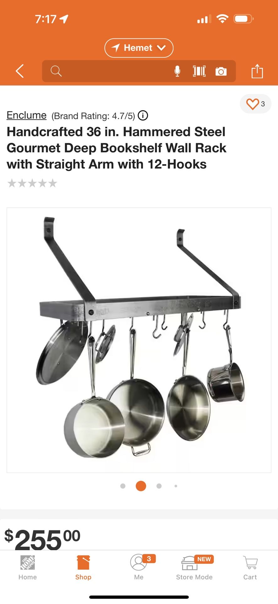 Wall Mount Pot Rack