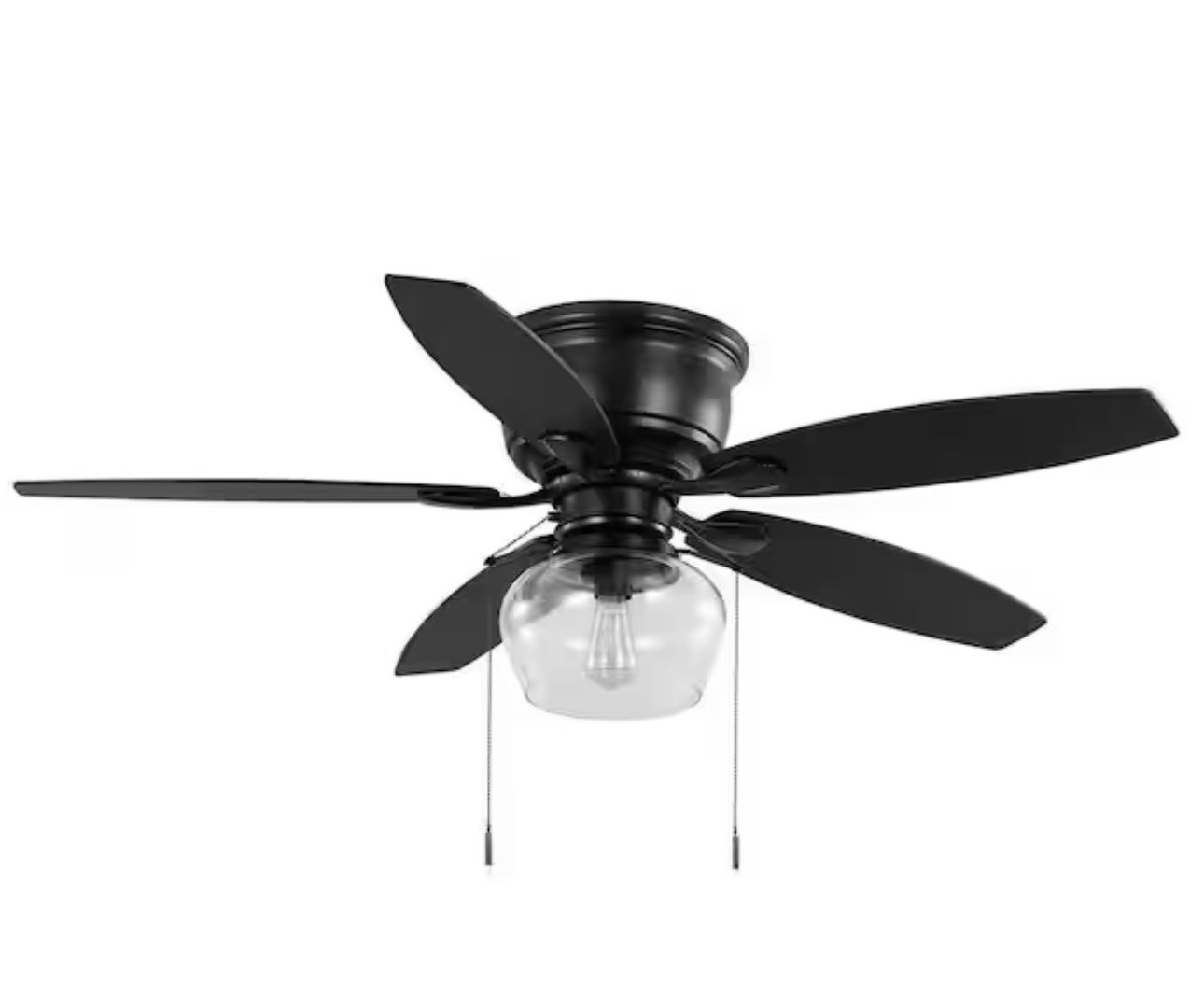Stoneridge 52 in. Indoor/Outdoor LED Matte Black Hugger Ceiling Fan with Light Kit Included