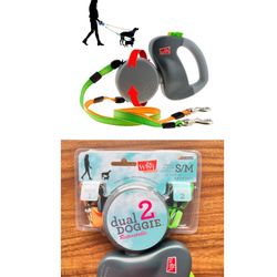 Dual (2) Dog Retractable Leash, Auto-Untangles, Supports Up To 50lb Dogs, 10ft Distance Each Dog