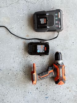 Ridgid 18v cordless drill with charger and battery