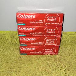 4 Colgate Optic White Stain Fighter 4.2oz Fresh Mint Gel