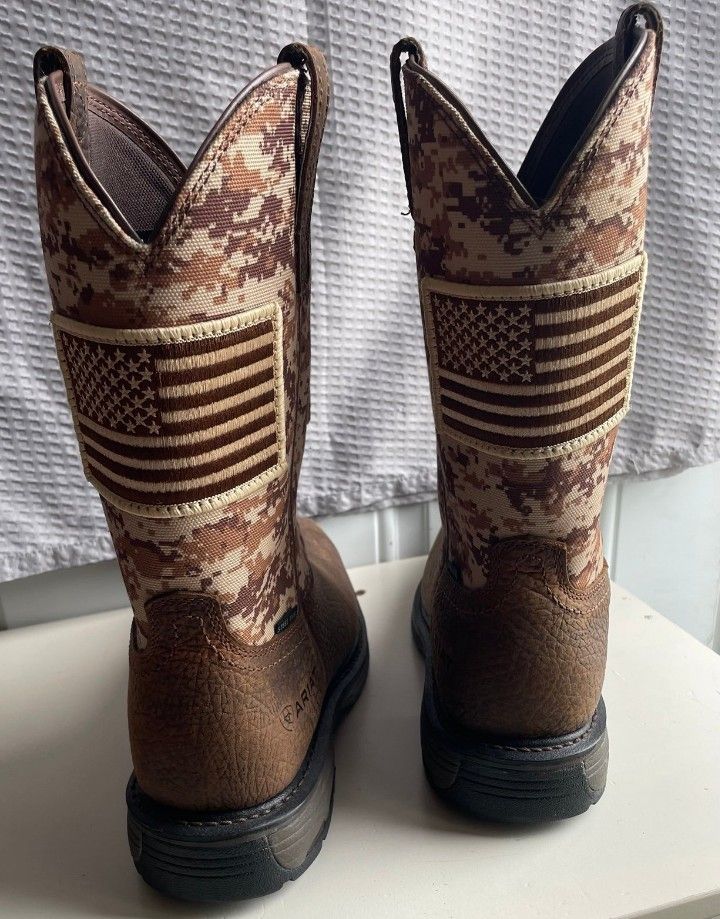 Ariat Men's Mns Workhog Patriot St Earth/Sand Camo Size 10 5ee Wide