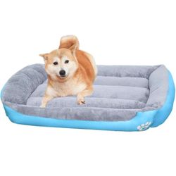 Rectangle Pet Bed with Non-Slip Bottom for Medium/Large Pets, Comfortable Dog Bed or Cat Bed (Blue,X-Large)