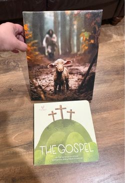 Children’s religious book and frame decor