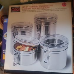 Stainless Steel Canisters with Tops