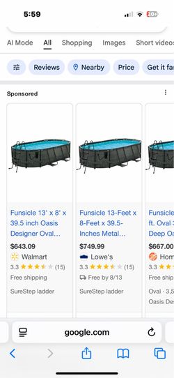 13 feet pool x 8 feet x 4 feet