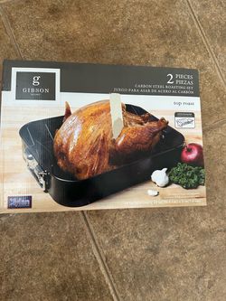 Gibson Home 2-Piece Carbon Steel Roasting Set