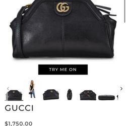 Authentic GG Re(Belle) Tiger Head Leather Crossbody Bag Black 