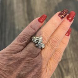 Beautiful Size 5.5 Sterling Silver Wedding Set