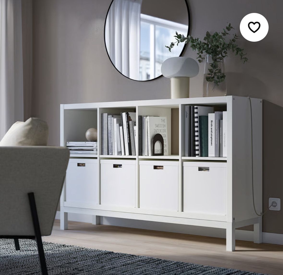 Two Piece 9 Cube IKEA Shelf With Feet