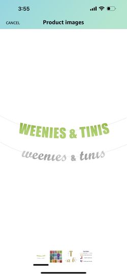 Weenies And Tinis Party Sign