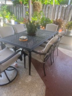 Mesa patio 6sillas con cojines